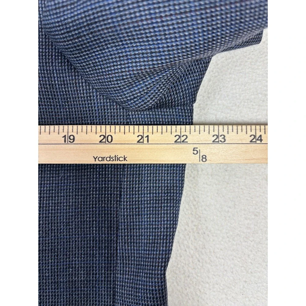 Lauren Ralph Lauren Mens Blue Wool Micro Check Blazer Sport Coat 44L